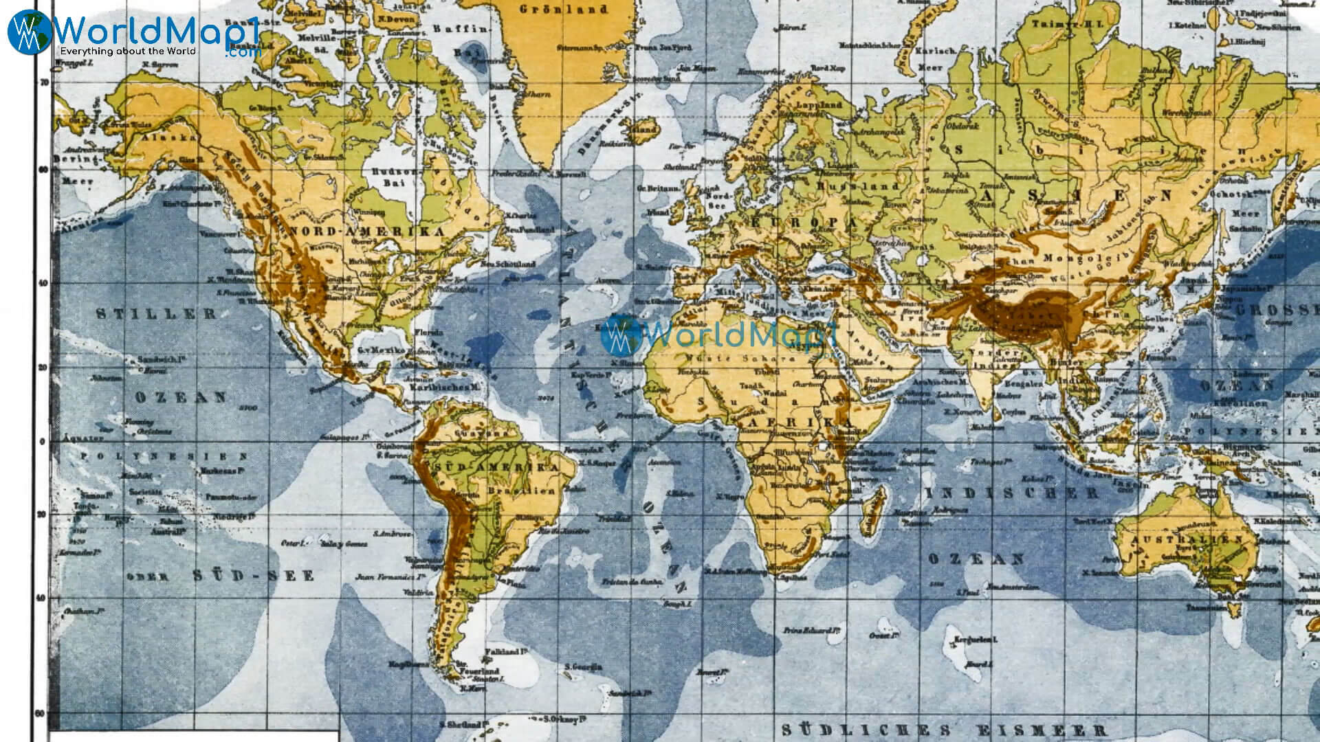 Dünya Ülkeleri Fiziki Haritası